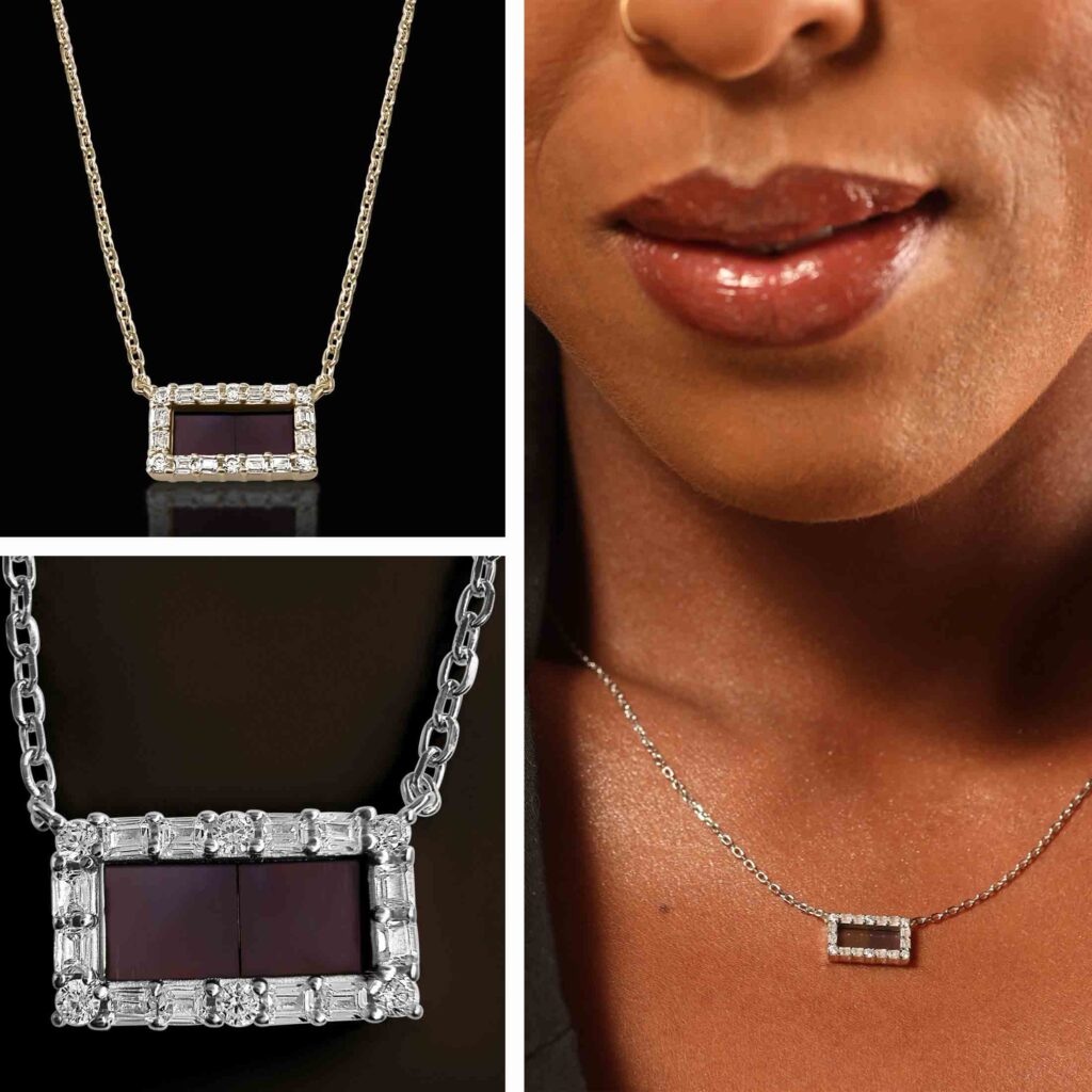 KJV Jewelry Encrusted Double Rectangle Pendant With Holy Bible by My Nano Jewelry